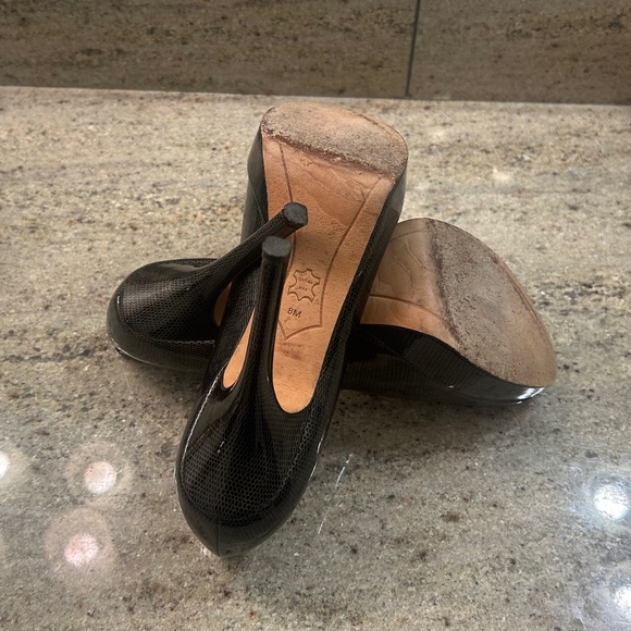 Joan & David Patent Snakeskin Stilleto Pumps - Picture 6 of 6